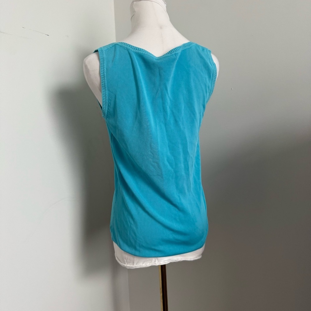 Vintage Beaded Sequin Tank Top Ocean Coral Reef Bejeweled Y2K Mermaidcore M - Picture 6 of 8